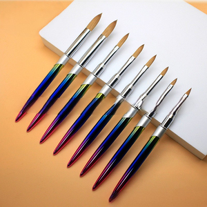 Gradient Crystal Handle Nail Brush Synthetic Hair Metal Ferrule Gel Painting Brush for Manicure - Product Image 3