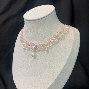 Collar de cuentas de arroz, versátil, con estilo, para vacaciones, estilo <span class=keywords><strong>Instagram</strong></span>, collar artístico de nicho, collar de flores, joyería para mujer - Product Image 3