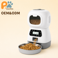 Distributeur automatique intelligent de nourriture pour animaux de compagnie de 3,5 L en acier inoxydable, programmable et quantifié, avec support d'application et conception détachable, pour chiens et chats