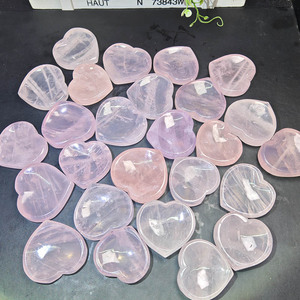 Bol en cristal de <span class=keywords><strong>quartz</strong></span> <span class=keywords><strong>rose</strong></span> naturel sculpté à la main, en forme de cœur, prix de gros, décoration d'intérieur pour cadeau de mariage - Product Image 2