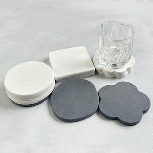 Posavasos de Tierra de Diatomeas Redondos, Cuadrados, de Formas Irregulares, Blancos y Grises, Antideslizantes, Accesorios para Bebidas, 10 cm - Product Image 1