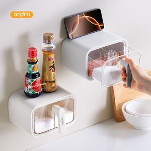 Boîte à épices domestique, ensemble de pots à condiments de cuisine, ensemble combiné multi-compartiments en plastique pour le stockage du sel, du glutamate monosodique et du poivre - Product Image 1