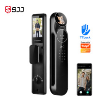 Cerradura Inteligente WiFi SJJ Totalmente Automática TTLock Tuya con Reconocimiento Facial, Vena de la Palma, Cámara de Mirilla, Videoportero, Desbloqueo Remoto y Control en la Nube