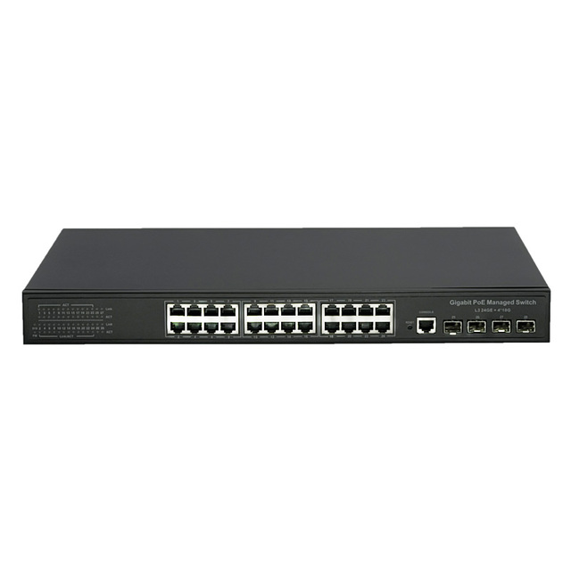 L3 Switch 24 Ports 1000Mbps POE Switch 4 Port 10G SFP Managed Network Switch Giga 24 Port 10g Fiber Optic Switch
