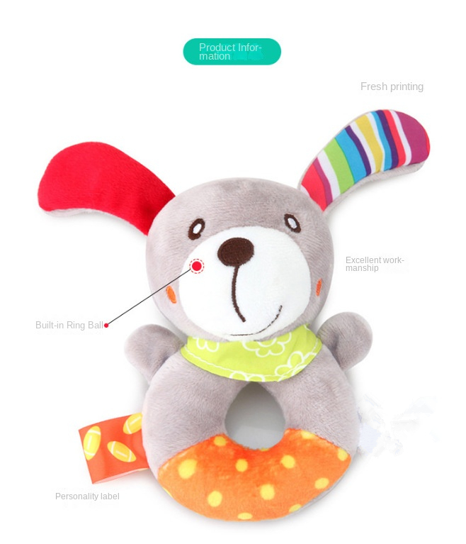 Baby Plush Cute Animal Educational Toy Handbell