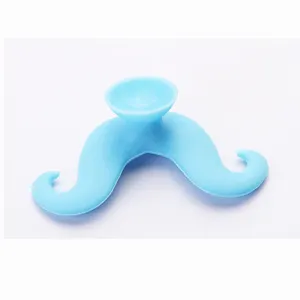 Wholesaling custom mini beard silicone moustache mobile phone holder with suction bowl