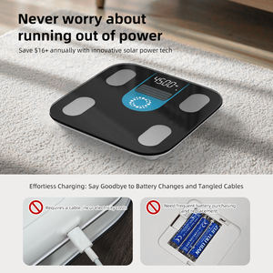 180KG/396LB Power Solar Charging Waage Lichtenergie Wiederauf ladbare Smart <span class=keywords><strong>Scale</strong></span> <span class=keywords><strong>Bluetooth</strong></span> Elektronische Körperfett waage - Product Image 3