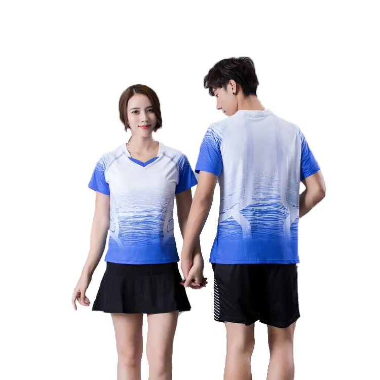 New badminton suit for men and women customized printed adult and children's badminton match uniforms in summer