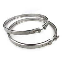Collier de serrage d'échappement personnalisé 2,5 pouces en acier inoxydable, kit de colliers de serrage en V pour échappement, logo personnalisé, collier de serrage en V avec brides pour voiture