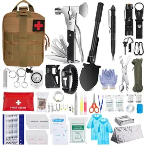 Kit de survie et trousse de premiers soins Équipement et équipement de survie professionnel avec pochette Molle pour le camping en plein air