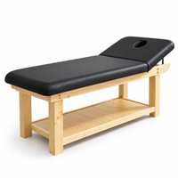 Table de massage en bois massif, stationnaire, pour soins de beauté, lit de massage pour SPA, salon, clinique, hôtel, thérapie de massage facial