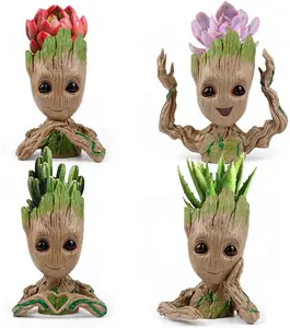 זרוק חינם תינוק Groot עט פרח סיר את גלקסי עציץ עץ איש