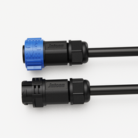 Connecteur hybride d'alimentation et de signal M25 3+9 broches 30A 300V 5A 60V IP67, ensemble étanche mâle-femelle à verrouillage par poussée