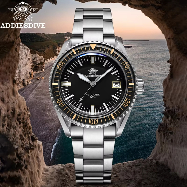 Addiesdive 2058 Classic Men Mechanical Watch 316L Stainless Steel Band Luminous Japan Movement Casual Automatic Diving Watch