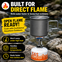 Mug de cantine en titane pur 420 ml avec couvercle - Tasse de camping ultralégère pour la randonnée - Résistant à la corrosion OEM/ODM - Vente directe usine