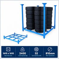 Étagère empilable légère en acier Q235 JX, pliable et repliable, avec poteaux thermolaqués, pour stockage commercial de pneus en entrepôt