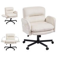 Chaise de bureau ergonomique moderne réglable en hauteur en cuir PU avec roulettes pour le bureau à domicile