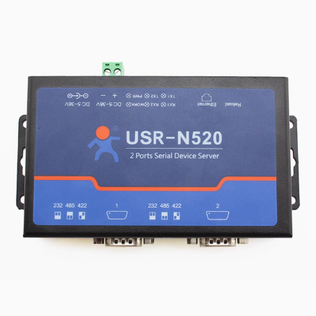 Dual Serial Port Server RS232/485/422 to Ethernet Industrial Communication Network USR-N520-H7