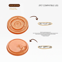 Gobelet froid jetable en PET de 300/360/400/500 ml, facile à emporter, calibre 89, pour boissons froides