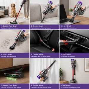 40KPa Powerful Cordless Stick Vacuum Cleaner Brushless Motor Handheld Vacuum Cleaner Rechargeable Wireless Vacuum Cleaner OEMODM - Product Image 5