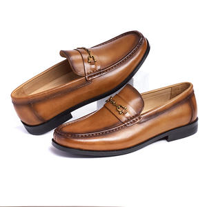 Chaussures habillées décontractées pour hommes, style nouveau, luxueuses et élégantes, en grande taille, avec bout rond, en cuir véritable - Product Image 1