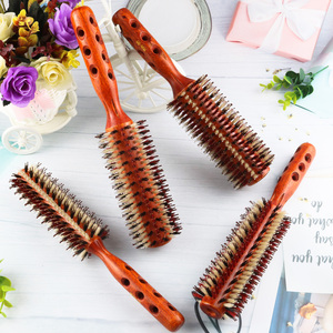 Round Hair <strong>Brush</strong> with Boar Bristles Anti-Static for Hair Drying Styling Curly Barber Heat Resistant Round <strong>Brush</strong> for <strong>Blowdrying</strong> - Product Image 1