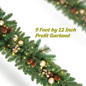 Écologique 2.7m Aiguille <span class=keywords><strong>De</strong></span> Pin Pomme <span class=keywords><strong>De</strong></span> Pin Décoratif Rotin Pvc <span class=keywords><strong>Guirlande</strong></span> <span class=keywords><strong>De</strong></span> Noël avec Lumières Led pour Décor <span class=keywords><strong>De</strong></span> <span class=keywords><strong>Cheminée</strong></span> - Product Image 1