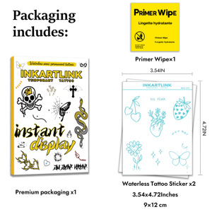 Tatuaje Temporal Realista Semipermanente de 1 Semana, Tatuaje Herbal sin Agua <span class=keywords><strong>con</strong></span> Diseño de Mariposa Lunar y Girasol Sonriente, Venta al por Mayor - Product Image 4