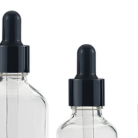 Flacon compte-gouttes en verre transparent noir personnalisé, de 5 ml à 100 ml, avec bouchon à vis et sérigraphie pour huiles essentielles