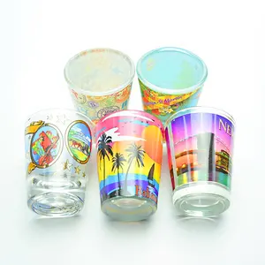 Hot Selling 2Oz Mini Glas Cup 60Ml Custom Made 6 Gekleurde Borrelglaasjes Sublimatie