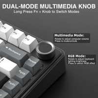 Clavier de jeu sans fil AULA F75 HE Tri-mode avec taux de polling filaire de 8000 Hz, RGB réglable, interrupteurs magnétiques à effet Hall