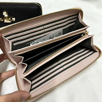 Dompet Bahan PU dengan Resleting Portabel Motif Leci yang Indah