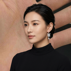 Flowing Elongated Three Prong Pear Cut Solitaire Lab Grown Diamond Studs 14K Gold Luxury <b>Fine</b> Jewelry Wholesale Supplier <b>Earring</b> - Product Image 1