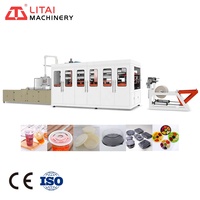 Machine de thermoformage entièrement automatique à entraînement hydraulique pour la fabrication de boîtes à lunch, plateaux, assiettes et gobelets jetables en plastique PP