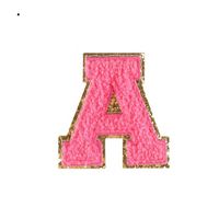 Patchs lettres anglaises pour vêtements, accessoires de confection, autocollants en tissu brodé chenille auto-adhésifs