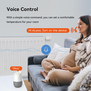 Thermostat intelligent Tuya Smart Knob Zigbee 3.0 compatible Google Home OLED <span class=keywords><strong>avec</strong></span> batterie TRV - Product Image 3