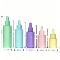 Flacon compte-gouttes en verre rechargeable 20ml 30ml 40ml 50ml 60ml avec pipette à bulbe en caoutchouc couleur pastel pour cosmétiques, salon et teintures – Vente en gros