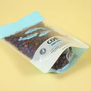 Pochette debout zip-lock écologique Emballage de fruits secs biodégradable pour chat et chien pour collation pour animaux de compagnie Sac d'emballage alimentaire