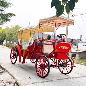 Red Sightseeing Carriage Tourist Electric European Horse Carts Wagon Carriage Pumpkin Wedding Electric Horse Carriage - Product Image 3