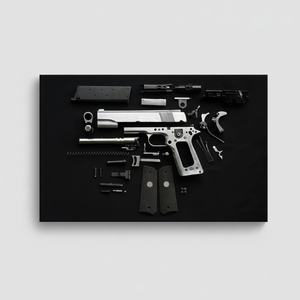 Disassembled Gun <b>Wall</b> Art <b>Canvas</b> Print - Modern Industrial Decor,WRAPPED <b>CANVAS</b> - Product Image 2