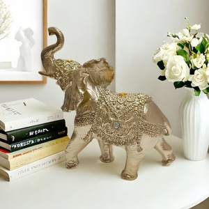 New Home Retro Shawl Walking Baby <b>Elephant</b> Ornament Living Room Model Room Wine Cabinet <b>Decoration</b> Epoxy Resin Folk Art - Product Image 2