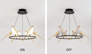 Kasanto Verlichting Nordic Metalen Lucky Bird Beste Chinese Gold Vogels Kroonluchter Licht Lamp Vogel Opknoping Lamp