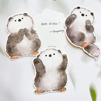 Bonne vente conception personnalisée Logo couleur mignon dessin animé papier merci cartes de voeux double face imprimé Kawaii Anime cartes postales