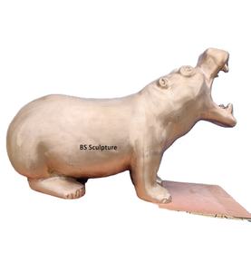 銅工芸鋳造技術ブロンズ製等身大轟音カバ像真鍮豚素材 - Product Image 3