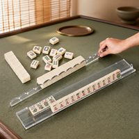 Ensemble de 4 repose-pièces de mahjong modernes en acrylique transparent, à bords festonnés, pour rangement transparent