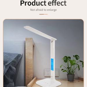 Lampe de bureau LED portable FX015C avec chargeur sans fil, calendrier, alarme, fonction de gradation, pliable, protection oculaire, lampe de chevet européenne - Product Image 4