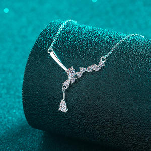 Wholesale Custom Wedding Jewelry 925 <b>Sterling</b> <b>Silver</b> Pendant Moissanite <b>Necklace</b> for <b>Women</b> Birthday Gift - Product Image 5