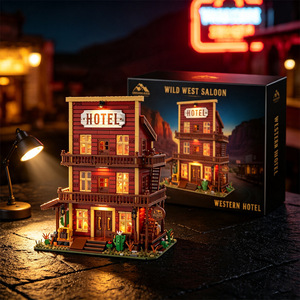 Modèle de construction en plastique ABS de petite taille, compatible LOGO Western Grand <span class=keywords><strong>Hotel</strong></span>, animaux, thème nature - Product Image 1