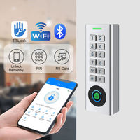 Sistema de Control de Acceso RFID WiFi Bluetooth 13.56MHz, Teclado Metálico Impermeable, Botón Físico, Sistema Autónomo, Biométrico IC