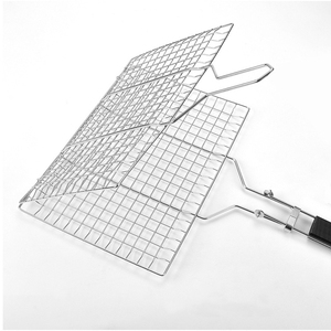 Cesta plegable para asar pescado con pinza, red para asar a la parrilla, parrilla plegable con cierre, canasta para parrilla, herramientas de cocina para camping y picnic - Product Image 5